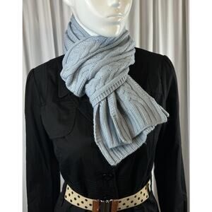 Isotoner Cable Knit Scarf Baby Blue OS cold weather outdoors 67-08